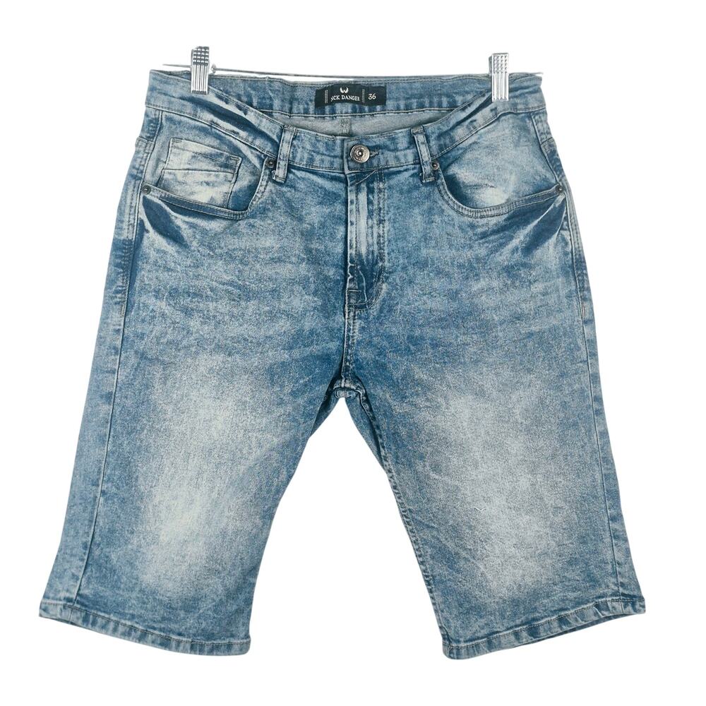 NICK DANGER “Stonewashed” Stretch Jean Shorts Size Mens 36